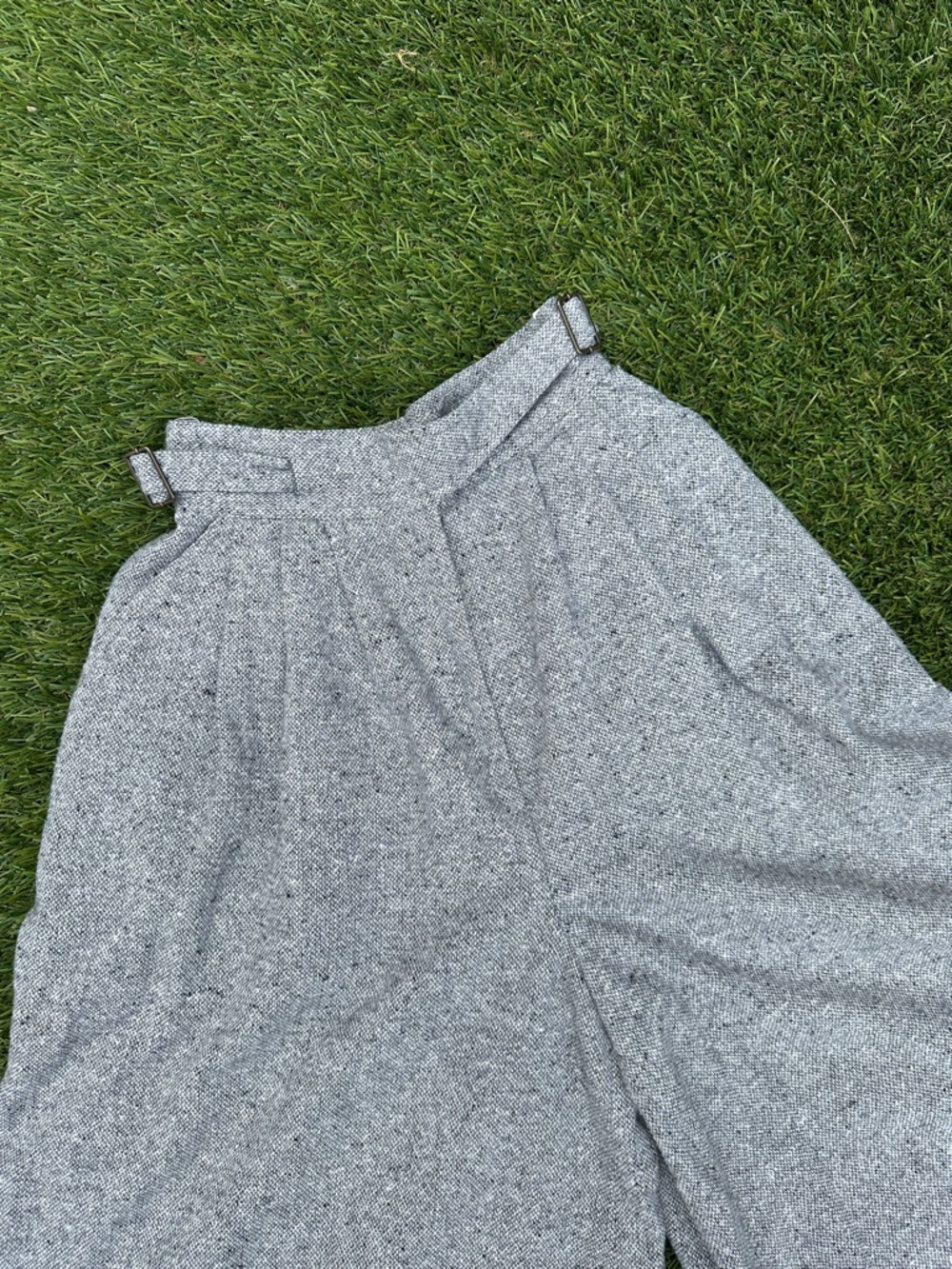 Vintage French “Creation Beauharnais Modèle” Grey Wool Culottes- 25” Waist - Picture 4 of 10
